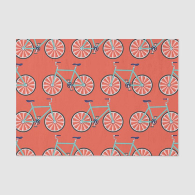 Cute Bicycle Kids Bike Birthday Party Cycling Tissue Paper (Front)