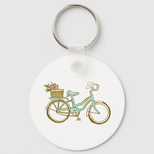 Cute Bicycle with Tulips Keychain