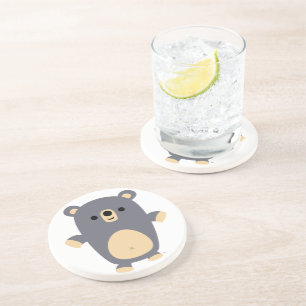Cute Big Blue Cartoon Bear Coaster
