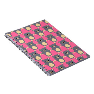Cute Big Blue Cartoon Bear Notebook