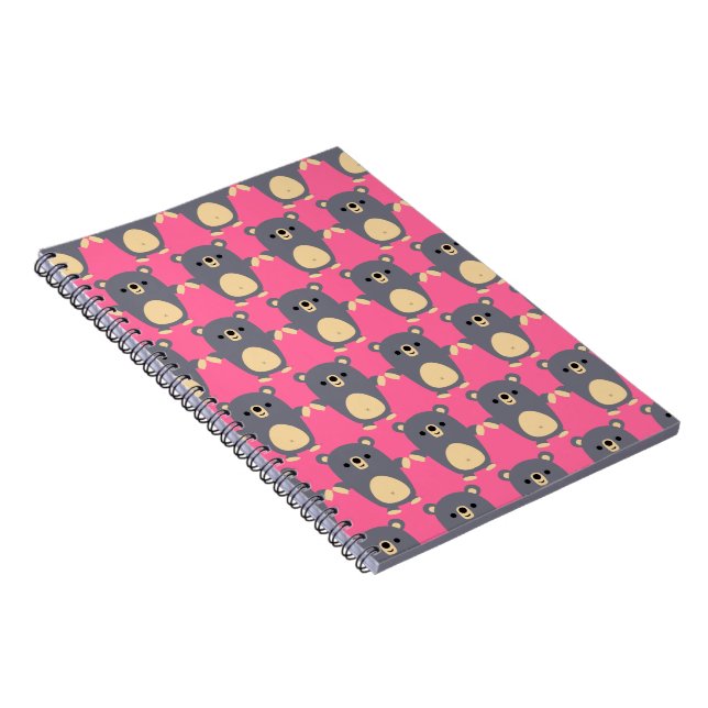 Cute Big Blue Cartoon Bear Notebook (Right Side)
