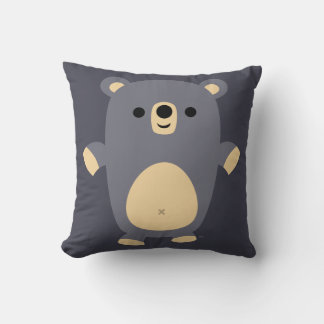 Cute Big Blue Cartoon Bear Pillow