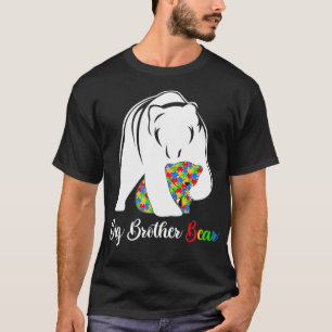 Cute Big Brother Bear Autism Awareness Autistic Fa T-Shirt