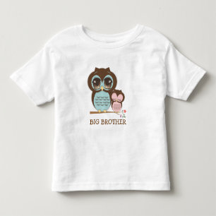 Cute Big Brother Owl with Sleepy Lil' Baby Sis Toddler T-shirt