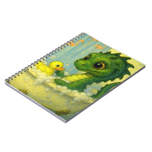 Cute big eye baby sea serpent bubble bath fantasy notebook