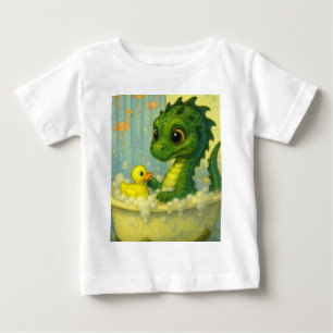 Cute big eye baby sea serpent bubble bath fantasy T-Shirt