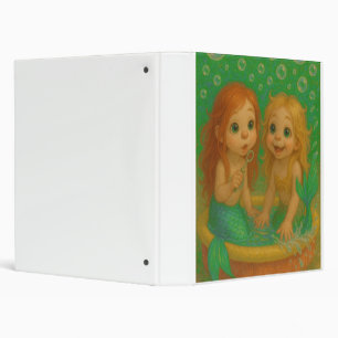 Cute big eye mermaid sisters wading pool fantasy binder