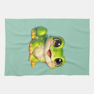 Cute Big-Eyed Frog Kawaii Animal Design Kitchen Towel
