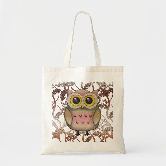 Cute Big Eyed Owl Tote Bag (Front)