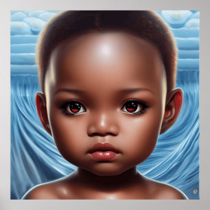 Cute big eyes girl boy Toddlers Modern Art 6 Poster
