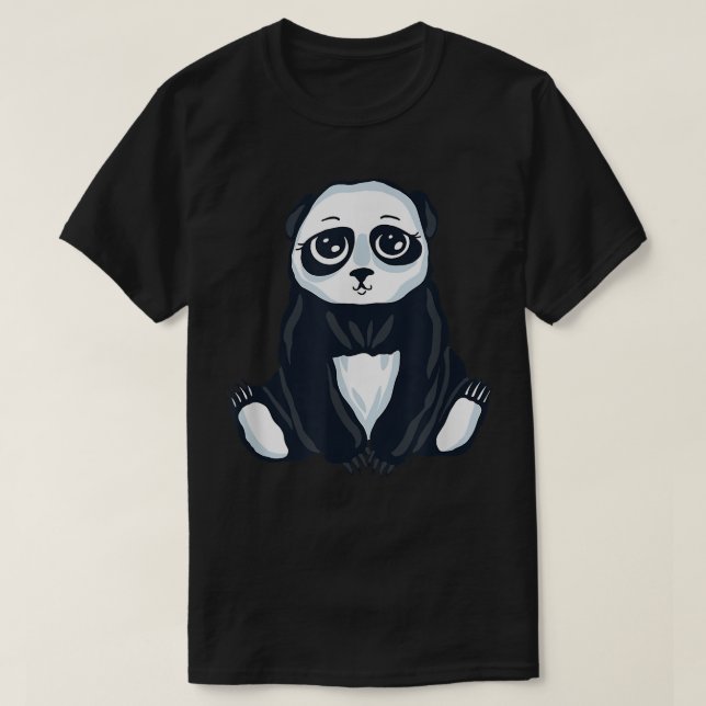 Cute Big Eyes Panda Bear  T-Shirt (Design Front)