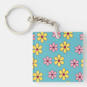 Cute big flower pattern keychain