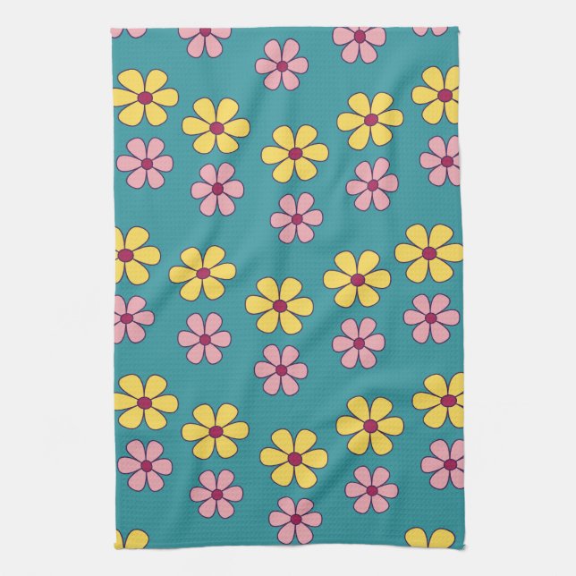 Cute big flowers kitchen towel (Vertical)