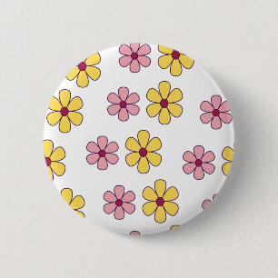 Cute big flowers pattern 2 inch round button