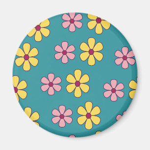 Cute big flowers pattern magnet