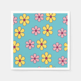Cute big flowers pattern napkin