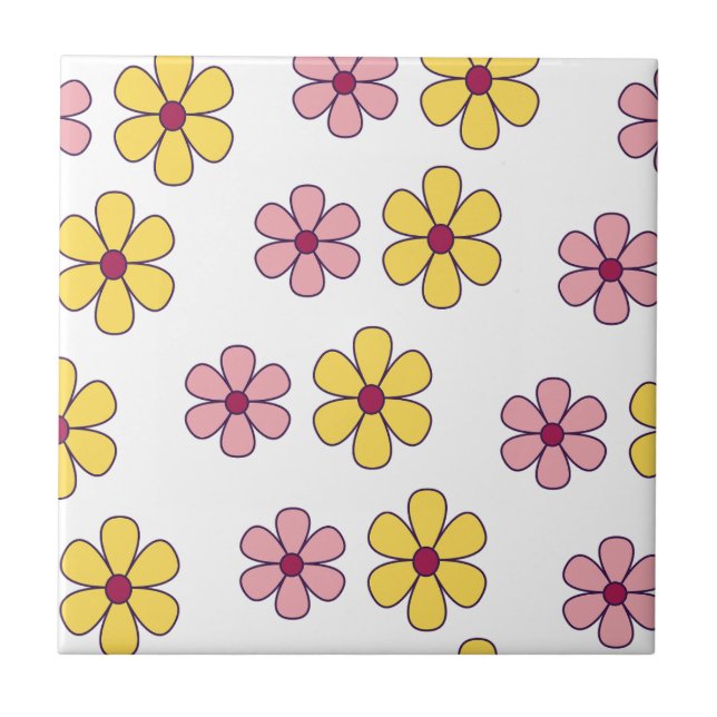 Cute big flowers pattern tile (Front)
