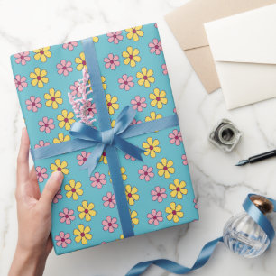 Cute big flowers pattern wrapping paper