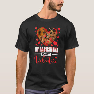 Cute Big Heart My Dachshund Is My Valentine Dog Ow T-Shirt