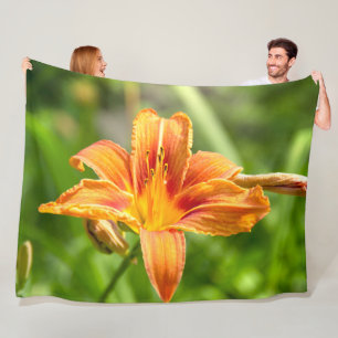 Cute big Lily flower photo Fleece Blanket