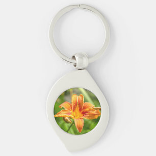 Cute big Lily flower photo Keychain