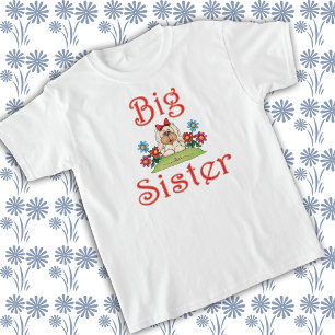 Cute Big Sister Fluffy White Puppy Dog T-Shirt