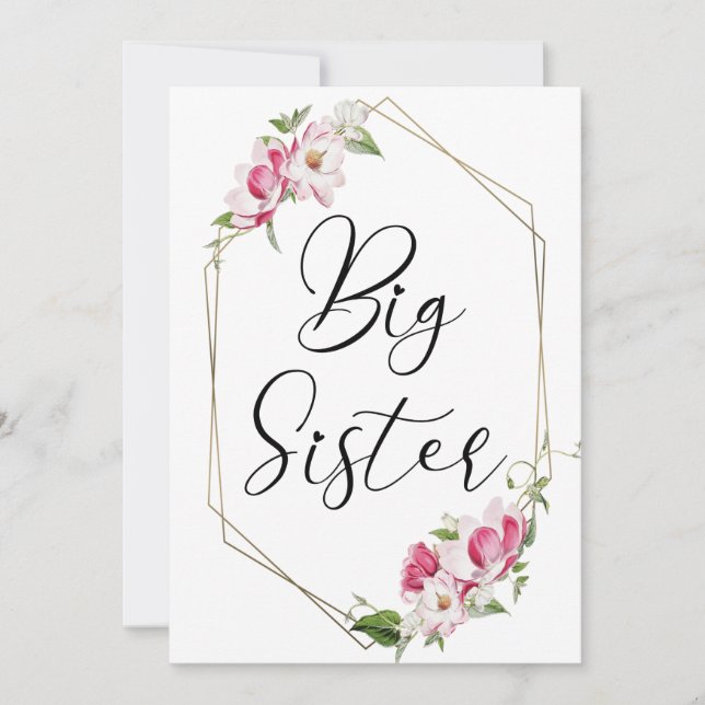 Cute Big Sister Invitation (Front)