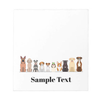 cute big&small dogs design note pad