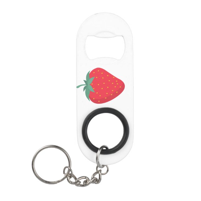 Cute Big Strawberry Keychain Bottle Opener (Front)