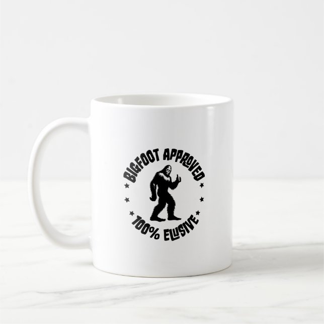 Cute Bigfoot Approved Retro Mug (Left)
