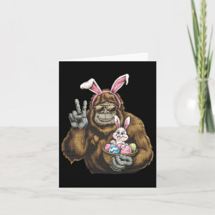 Cute Bigfoot Bunny Sasquatch Easter Day Mens Boys Card