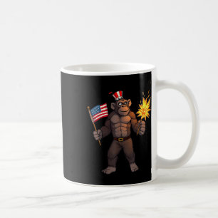 Cute Bigfoot Summer Flag Us Memorial Day _1  Coffee Mug