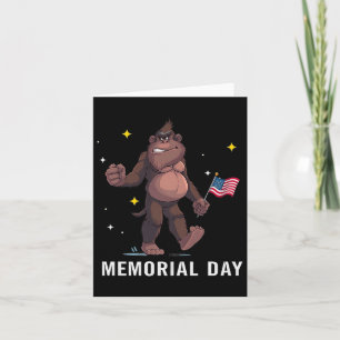 Cute Bigfoot Summer Flag Us Memorial Day Premium Card