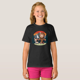 Cute Bigfoot Walking Cute Chihuahua T-Shirt