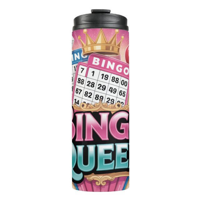 Cute Bingo Queen Thermal Tumbler (Front)