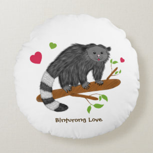 Cute Binturong Love Round Pillow