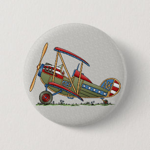Cute Biplane 2 Inch Round Button