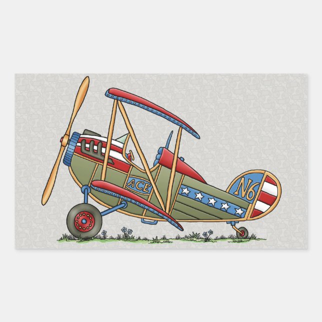 Cute Biplane Sticker (Front)