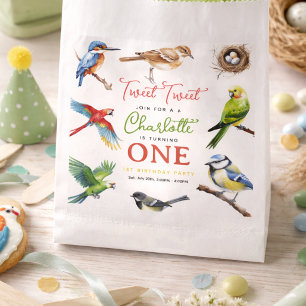Cute Bird 1st Birthday Party Favour Bag