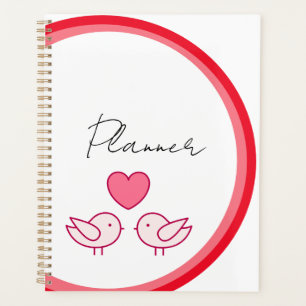 Cute Bird and Heart Love Design Planner