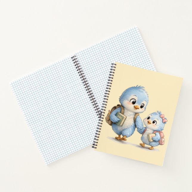 Cute Bird Brother Sister Writing Notebook (Inside)