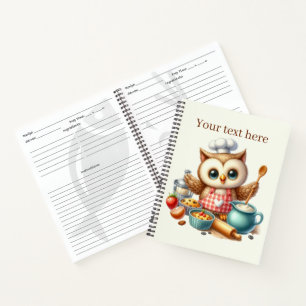 Cute bird chef lovers recipe notebook
