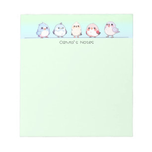 Cute bird colourful gradient Personalized name Notepad
