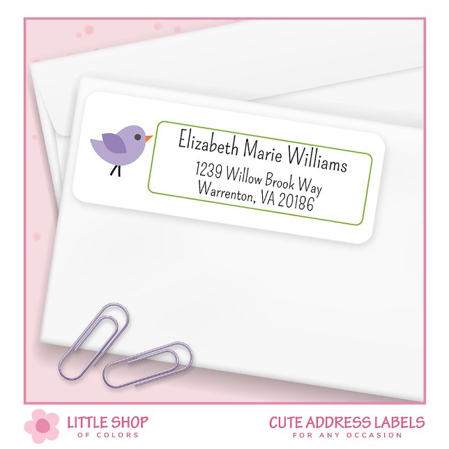 Cute Bird Customizable Return Address (Creator Uploaded)