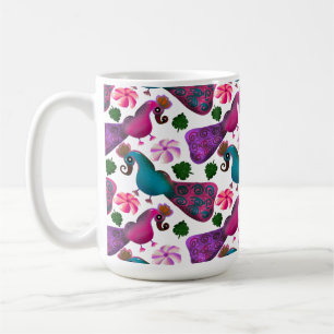 Cute Bird Floral Pattern   Colorful  Birds Coffee Mug