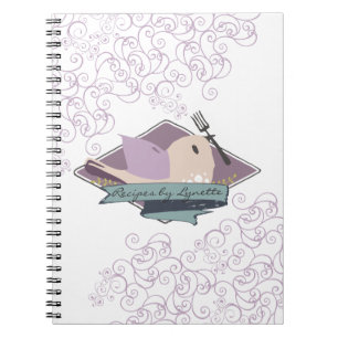 Cute bird fork chef catering restaurant culinary notebook