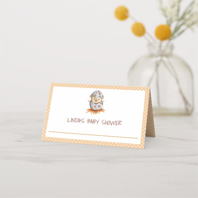 Cute Bird Gender Neutral Baby Shower Place Card (Front)