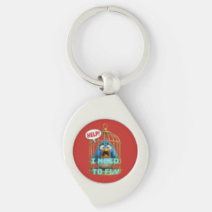 Cute Bird in a Cage Freedom & Animal Keychain
