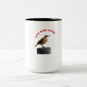 Cute Bird Lover Funny Bird Watching Gift Vintage B Two-Tone Coffee Mug