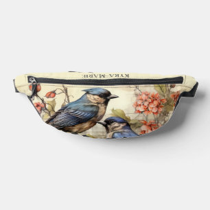 Cute bird lovers add name fanny pack